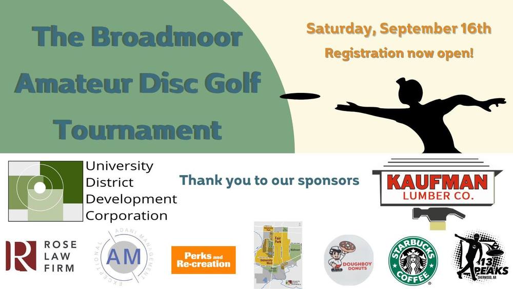 The Broadmoor Amateur Disc Golf Tournament Tournament Logo and Sponsor Logos